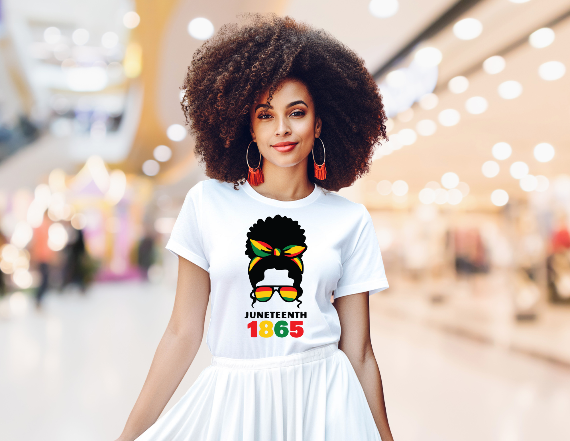 Afro Puff Juneteenth Women's Semi fitted t-shirt
