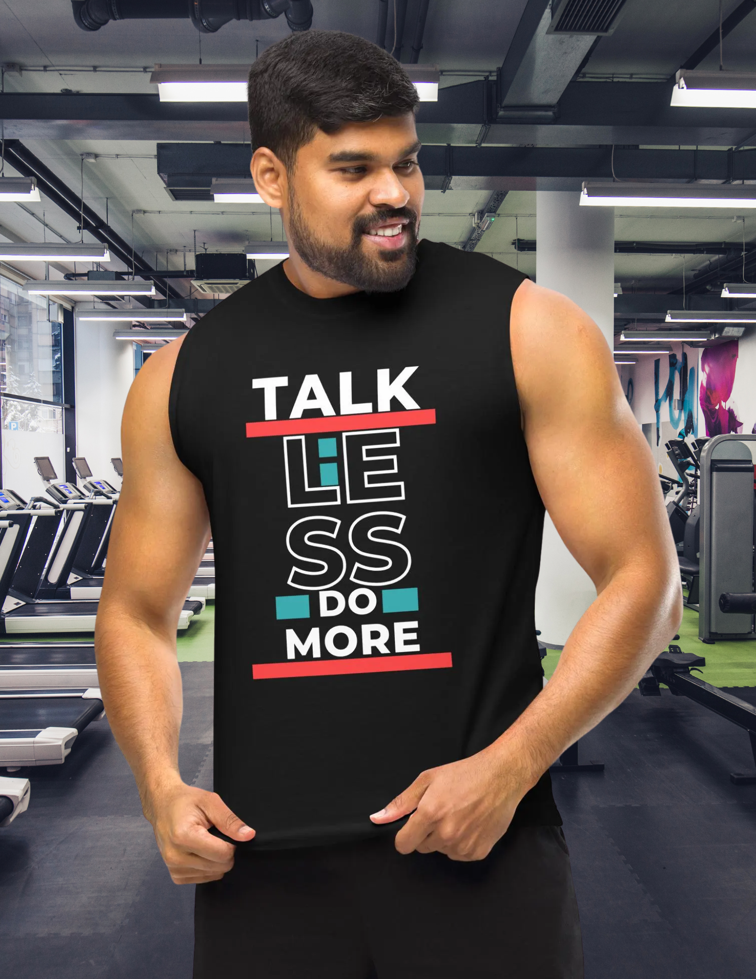 Unisex workout Muscle shirt, Talk Less Do More T-shirt