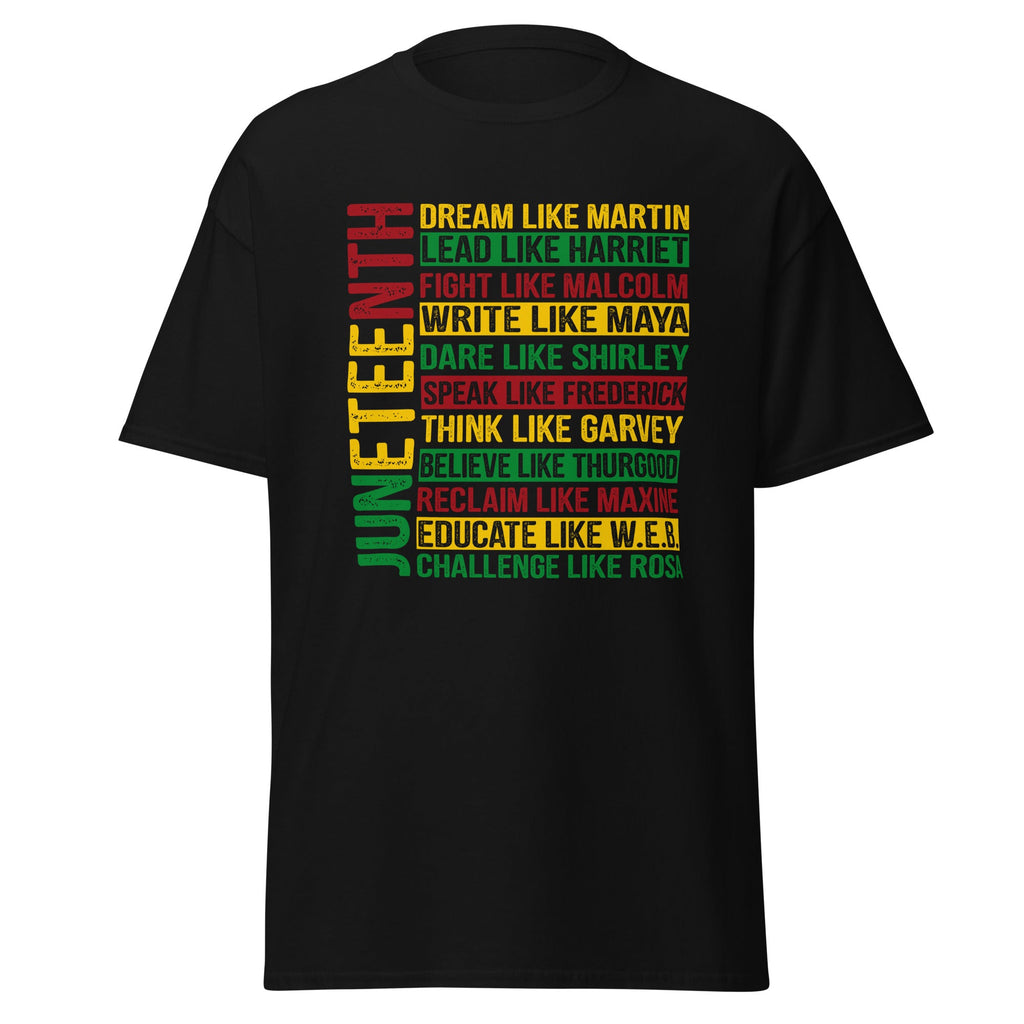 Juneteenth Dream like Martin, List of black leaders t-shirt