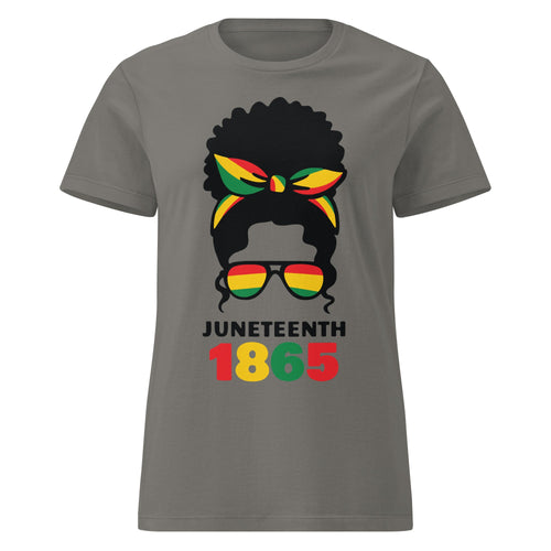 Afro Puff Juneteenth Women's Semi fitted t-shirt